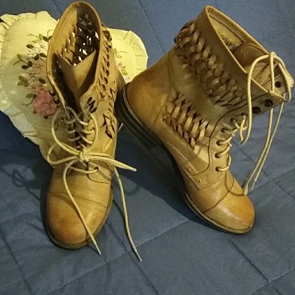Nine West Braided Laser Cut Ankle Boots